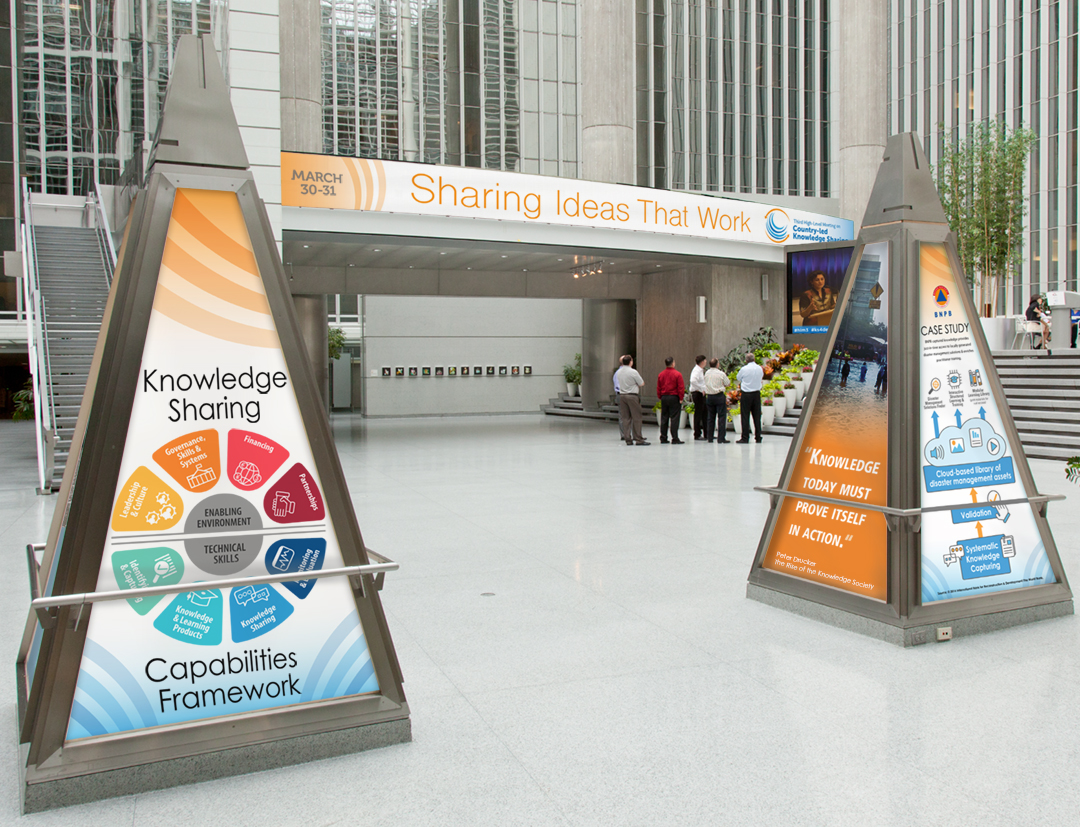 Lobby signage and infographics