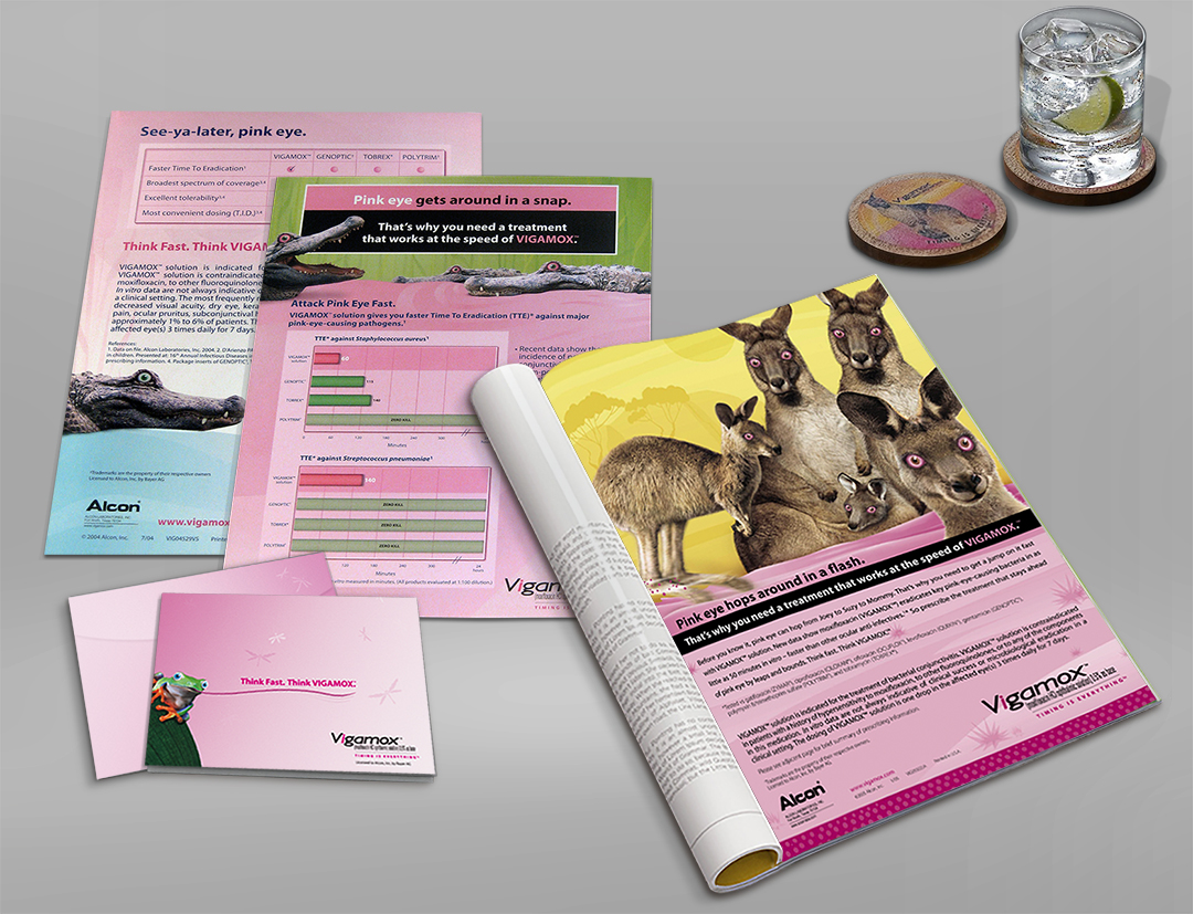 Sell Sheet, Notecard, Journal Ad, and Drink Coasters